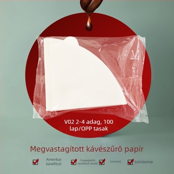 Huilaimei V60 kávéfilter papír, fehérített, 100 db, 2–4 bögréhez, pour-over szűrő