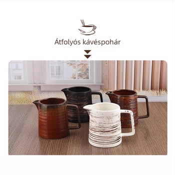 Retro kézzel készített pour-over kávés készlet rozsdavörös szűrőkkel és kancsóval