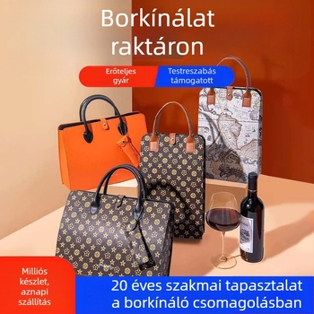 Vörösbor ajándékdoboz bőrtáskával, elérhető egyes vagy kettős készletben