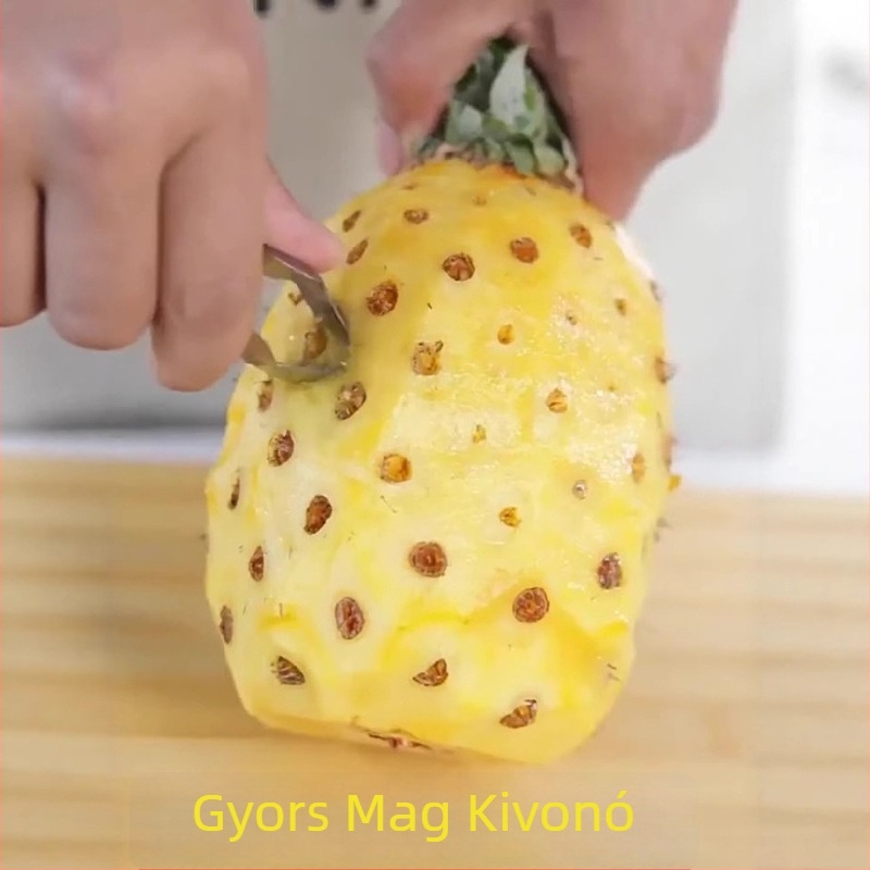 Rozsdamentes acél Ananász kés és hámozó, Ananász klipek, burgonya szem eltávolító, eper magkivágó eszköz