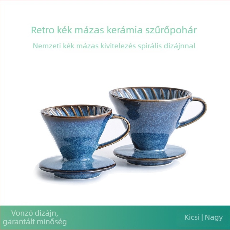 Kerámiás V60 konusos káveszűrő, spirál mintázattal, csepegtetős kivitel, vintage dizájn Starry Sky