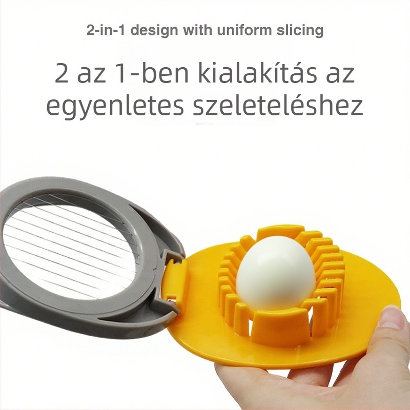 Új tojás szeletelő, többfunkciós tojásvágó eszköz, ABS anyagból, tojáselválasztó