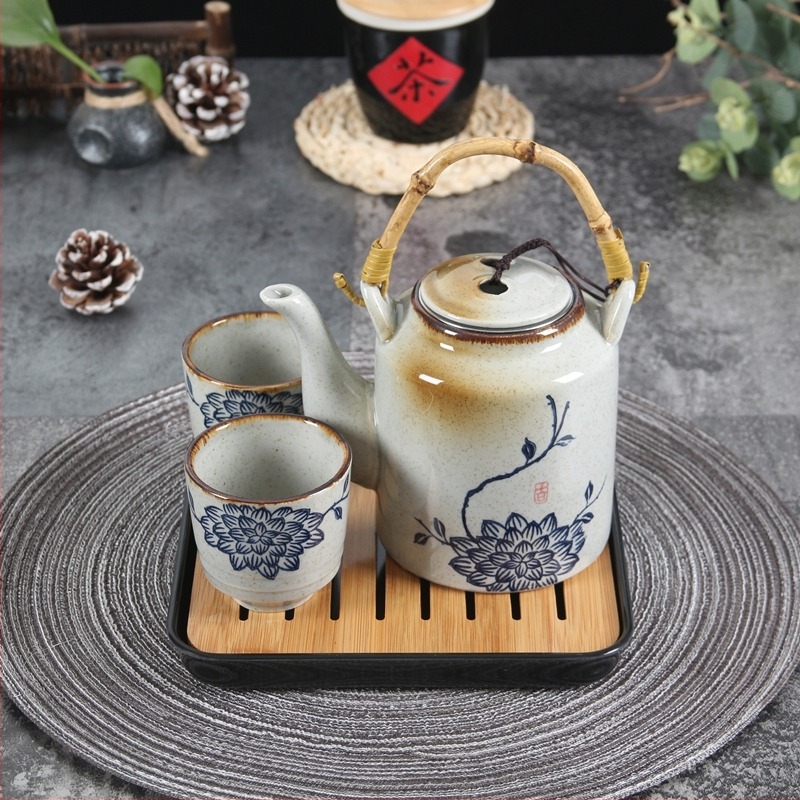 Ősrégi kerámia teáskanna szűrővel, nagy kapacitású, kézzel festett porcelán, otthoni, éttermi és szállodai használatra
