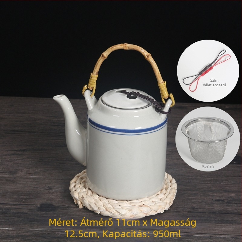 Ősrégi kerámia teáskanna szűrővel, nagy kapacitású, kézzel festett porcelán, otthoni, éttermi és szállodai használatra