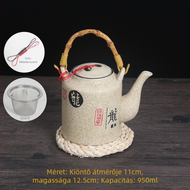 Ősrégi kerámia teáskanna szűrővel, nagy kapacitású, kézzel festett porcelán, otthoni, éttermi és szállodai használatra