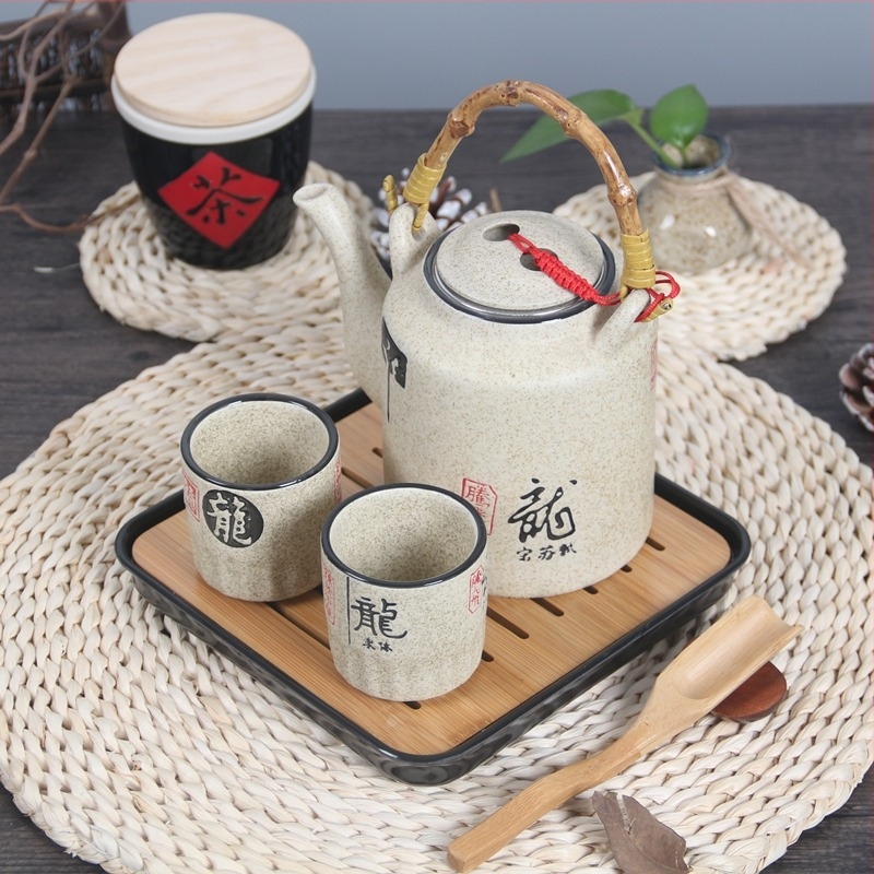 Ősrégi kerámia teáskanna szűrővel, nagy kapacitású, kézzel festett porcelán, otthoni, éttermi és szállodai használatra