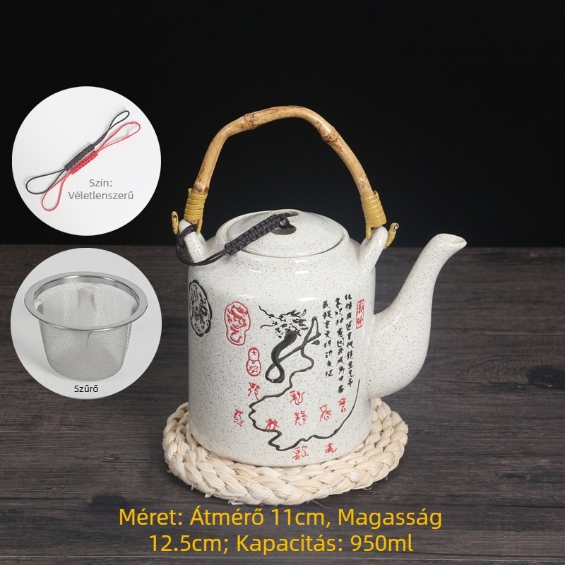 Ősrégi kerámia teáskanna szűrővel, nagy kapacitású, kézzel festett porcelán, otthoni, éttermi és szállodai használatra