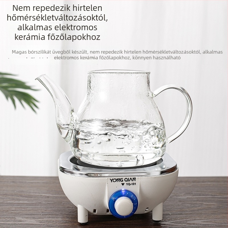 Üvegből készült teáskészlet háztartási használatra, hőálló, nagy kapacitású, szűrővel a tea főzéséhez