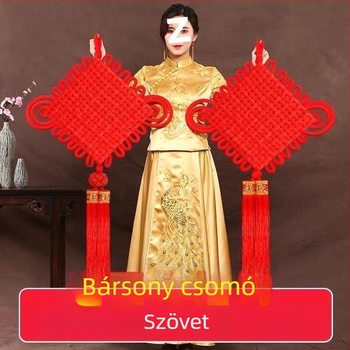 FengShui kínai csomó függő a nappaliba, beltéri falidísz, ünnepi dísz a szerencse szimbólumával, tánc rekvizit