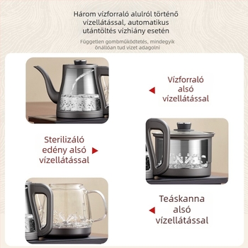 Beépített vízellátású elektromos teáskanna teafasztalhoz, 316 rozsdamentes acélból