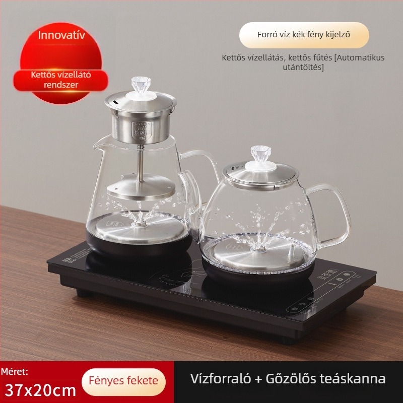 Beépített vízellátású elektromos teáskanna teafasztalhoz, 316 rozsdamentes acélból