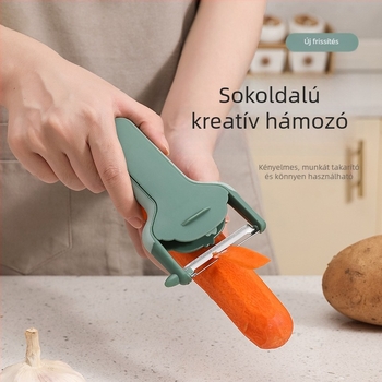 Rozsdamentes acél konyhai eszköz 3 az 1-ben: hámozó, reszelő és szeletelő – gyümölcsökhez