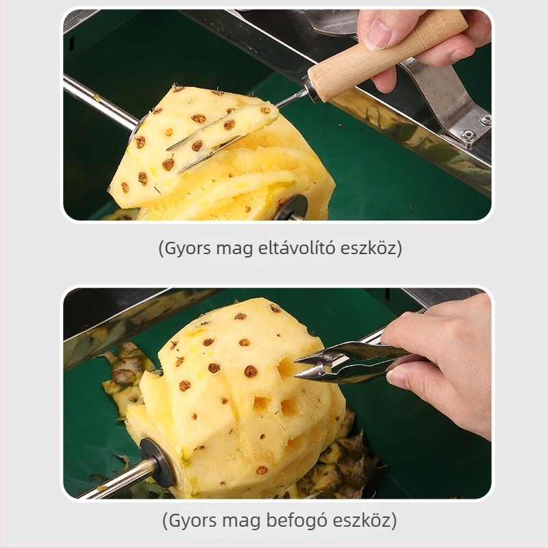 Automata ananász-hámozó rozsdamentes acél szem eltávolítóval