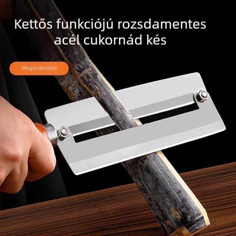 Rozsdamentes acél cukornád-kés, vastagabb hámozó él, éles szénacél ananász eszköz, többfunkciós gyümölcs- és zöldségkészülék