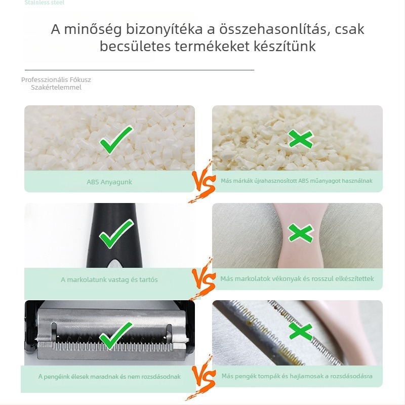 Rozsdamentes acél 3 az 1-ben hámozó, reszelő és szemkivonó – gyümölcs és zöldség konyhai eszköze