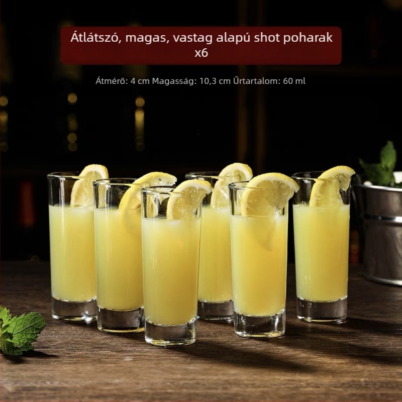 Golyó alakú shot poharak és koktél poharak – bárfelszerelés készlet