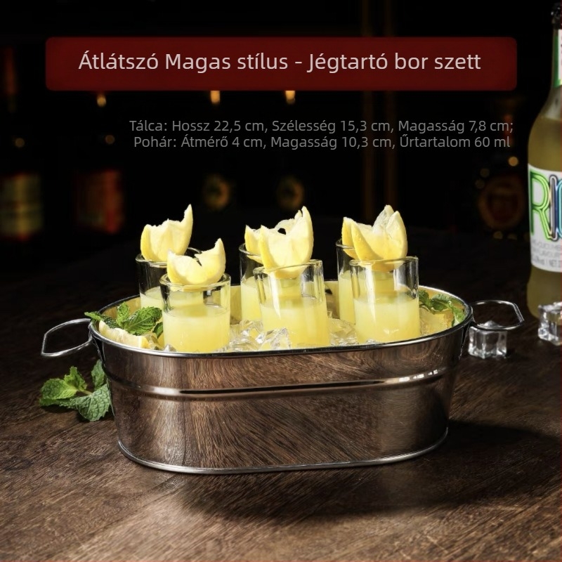 Golyó alakú shot poharak és koktél poharak – bárfelszerelés készlet