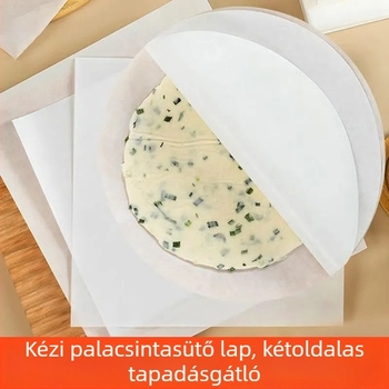 Kör alakú sütőpapír, tapadásmentes felülettel, olajálló és fagyasztásálló, szilikon bevonattal, otthoni légsütőhöz