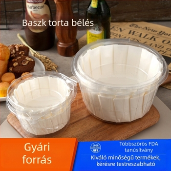 Basque-stílusú sütőpapír tortaformákhoz, 4/6/8 hüvelyk méretű, egyszer használatos leválasztópapír szilikon bevonattal