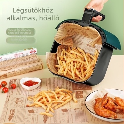 Szilikon bevonat sütőpapír sütőhöz és air fryer használathoz, élelmiszer-minőségű, hőálló