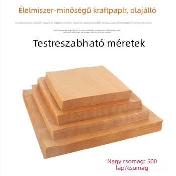 Barna zsírmentes papír sütéshez – olajfelszívó, barbecue és élelmiszer-csomagolás.