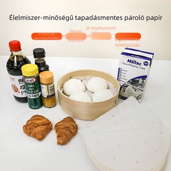 Egyszer használatos párolópapír, kör alakú, tapadásmentes, gőzöléshez, dim sum és mantou