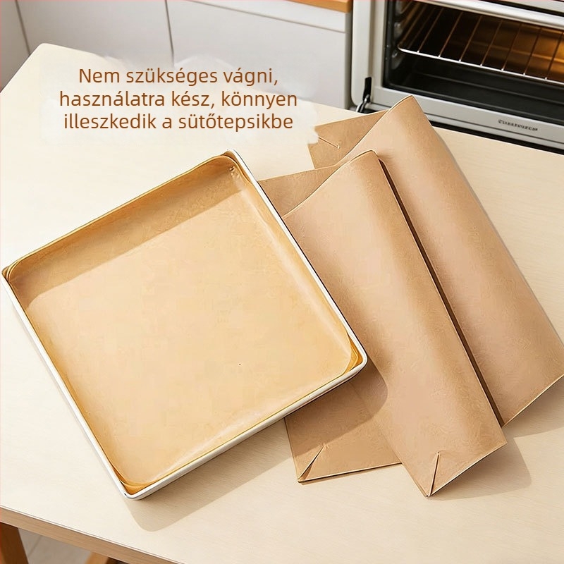 28 cm-es négyzetes sütőpapír alátét szilikonbevonattal, vastagított, egyszer használatos, nem tapad, torta tekercsekhez