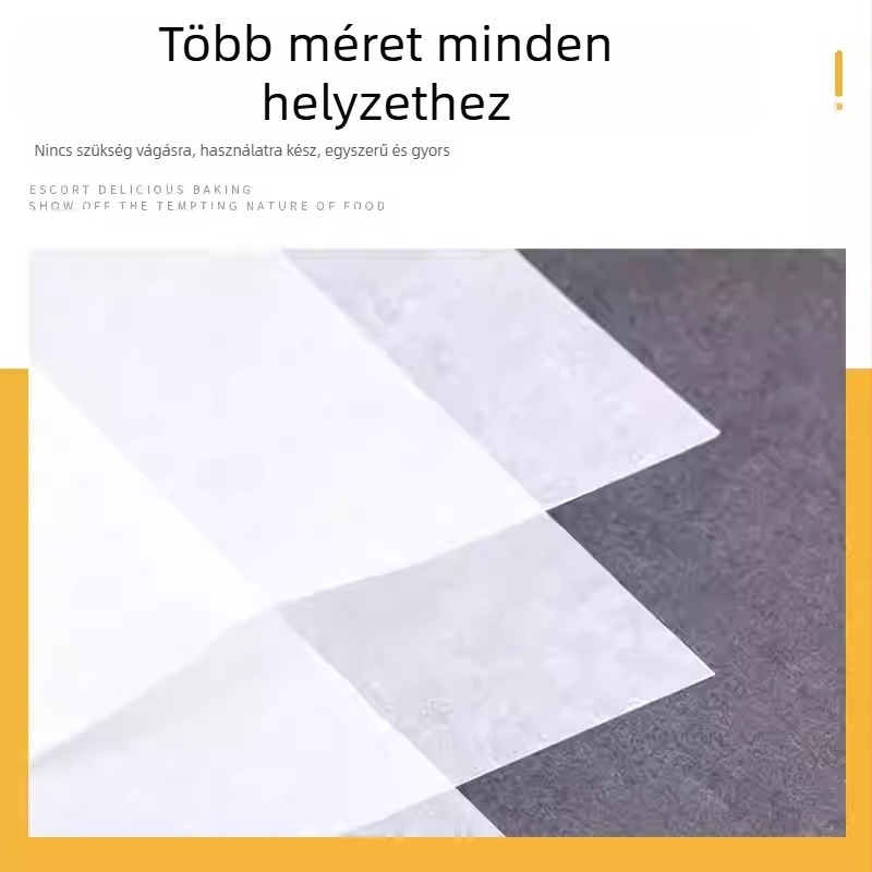 PE-bevonatú sütőpapír, sütőformázókhoz, tészták, kenyér és torták, tapadásmentes sütőpapír