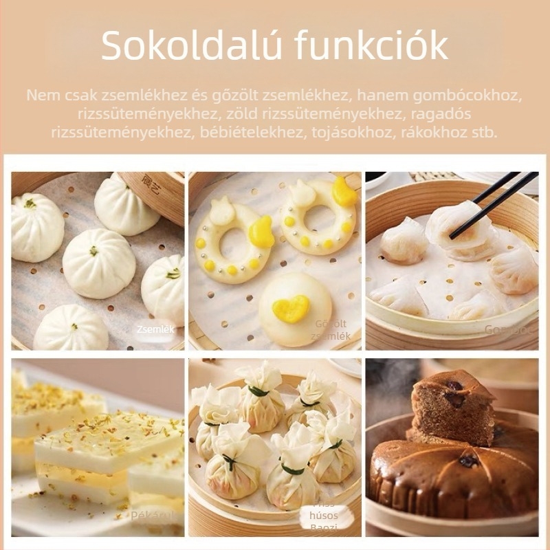 Élelmiszer-minőségű gőzpárolópapír, kör alakú szilikonos bevonat sütőpapír pároláshoz, egyszer használatos sütőpapír pároláshoz