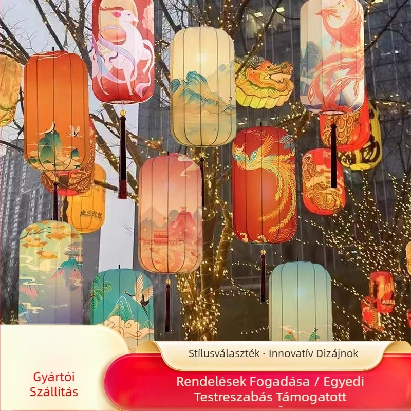Kézzel festett téli tök alakú lámpások, új kínai stílusban, kültéri helyszínekre és esküvői díszítéshez