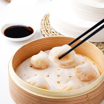 Egyszer használatos párolópapír, tapadásmentes, szilikonos bevonattal, gőzöléshez buns és dim sum