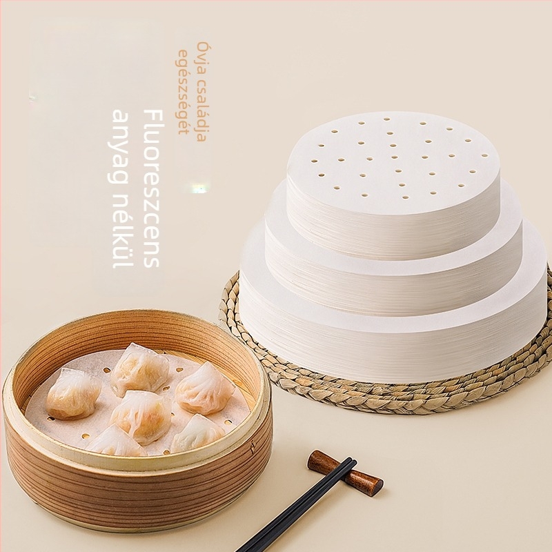 Egyszer használatos párolópapír, tapadásmentes, szilikonos bevonattal, gőzöléshez buns és dim sum