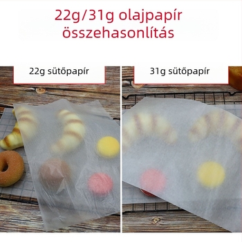 Olajfelszívó sütőpapír, 22 g/m², 40 × 60 cm, tortákhoz és pizzákhoz