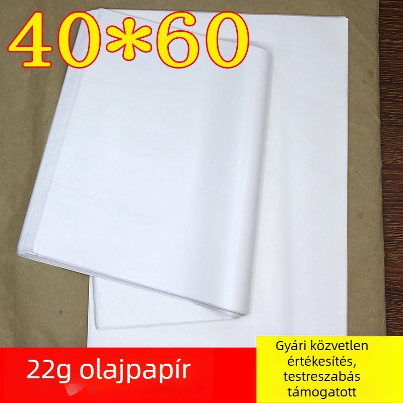 Olajfelszívó sütőpapír, 22 g/m², 40 × 60 cm, tortákhoz és pizzákhoz