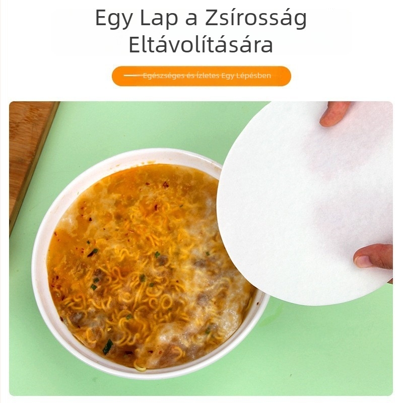 Olajfelszívó papír levesekhez és pörköltekhez, 50 lap, szilikon bevonat sütőpapír