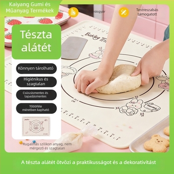 Élelmiszer-minőségű szilikon dagasztó matrac rajzfilm dizájnnal, nagy, csúszásmentes, sütéshez