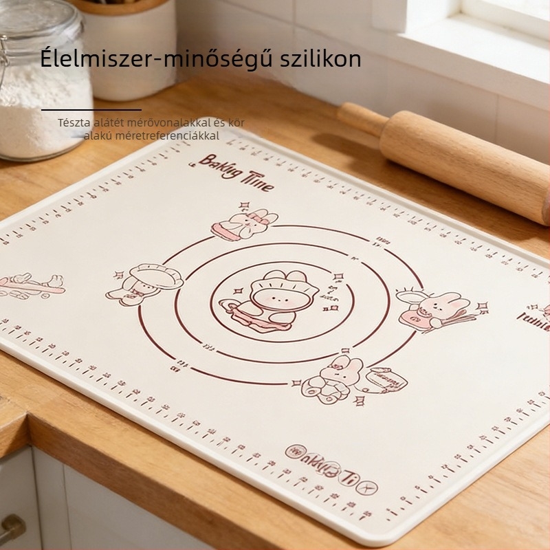 Élelmiszer-minőségű szilikon dagasztó matrac rajzfilm dizájnnal, nagy, csúszásmentes, sütéshez