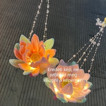Lótuszlámpa görbített pálcával – DIY anyagkészlet a Mid-Autumn Festival lámpájához, ajándék barátnőknek.
