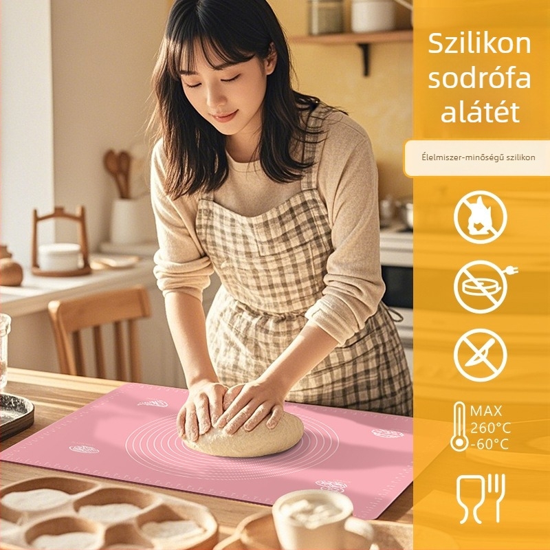 Vastag szilikon tésztagyúró matrac vágódeszkával, csúszásmentes konyhában és sütéshez