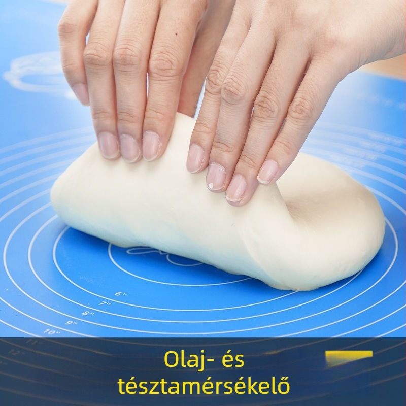 Szilikon dagasztó matt vastagabb nyújtó felülettel, csúszásmentes, tapadásmentes, konyhai sütőeszköz
