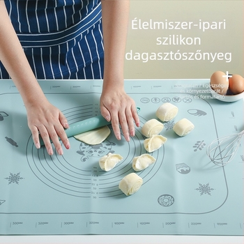 Élelmiszer-minőségű szilikon tészta gyúrótál háztartási használatra, deformációtűrő, nem tapad, liszthez igazított nyújtáshoz és vágáshoz, vastagabb sütőfelület