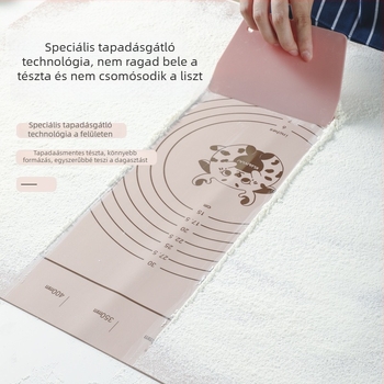 Élelmiszer-minőségű szilikon tészta gyúrótál háztartási használatra, deformációtűrő, nem tapad, liszthez igazított nyújtáshoz és vágáshoz, vastagabb sütőfelület