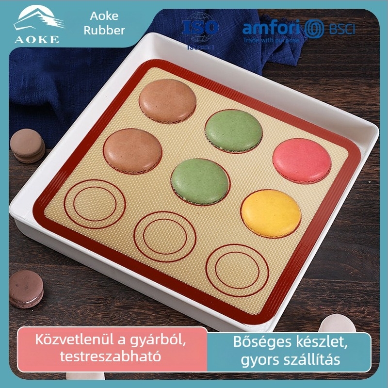 Öt darabos szilikon sütőmatrac-készlet, hőálló és tapadásmentes; macaron sütőmatracok és dagasztómatracok