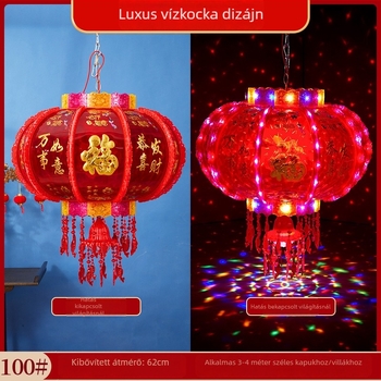 LED hét színű forgó lámpás áldáskifejező szimbólummal, erkélyre, új otthonhoz, Tavaszi Feszivál és Újév