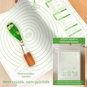 Silikon dagasztó matrac, élelmiszer-minőségű, vastagított, nagy méretű, csúszásmentes felület otthoni konyhában és sütéshez