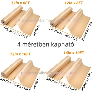 Átméretezhető szilikon sütőmatrac tekercs, nagy méretű, 10 láb, tapadásmentes dagasztó- és sütőmat, hőálló