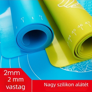 Nagy méretű, vastag szilikon dagasztó/nyújtó matrac mérőskálával – sütéshez a konyhában