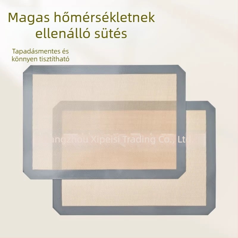 Szilikon sütőmatrac – tapadásmentes, hőálló, sütéshez és dagasztáshoz. Méretek: 42×29,5 cm és 30×20 cm.