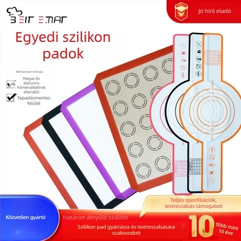 0,7 mm élelmiszer-minőségű szilikon sütőmatrica, magas hőmérséklet-álló felület dagasztáshoz és sütéshez