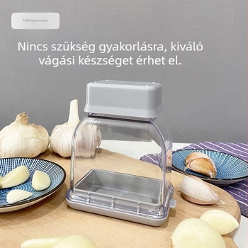 Leválasztható fokhagymavágó konyhai eszköz, ABS+rozsdamentes acélból, fokhagyma-hámozó, fokhagymazúzó